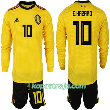 Billiga Fotbollströjor Belgien E.HAZARD 10 Barn VM 2018 Borta tröja Långärmad